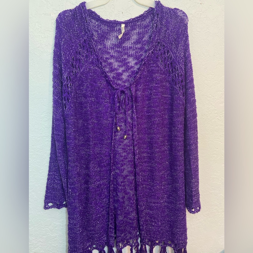 India Boutique Vibrant Purple Knit Top